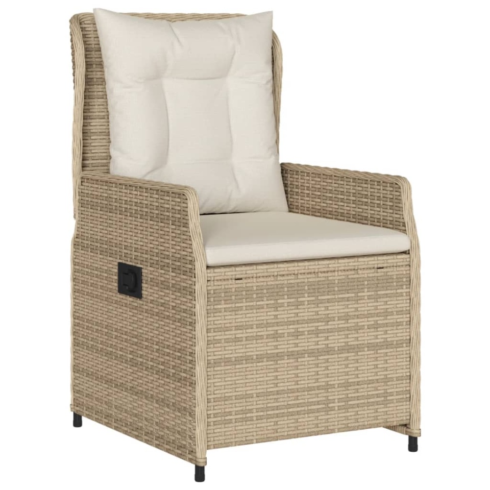 Set mobilier de grădină cu perne, 3 piese, bej, poliratan - 2 | YEO