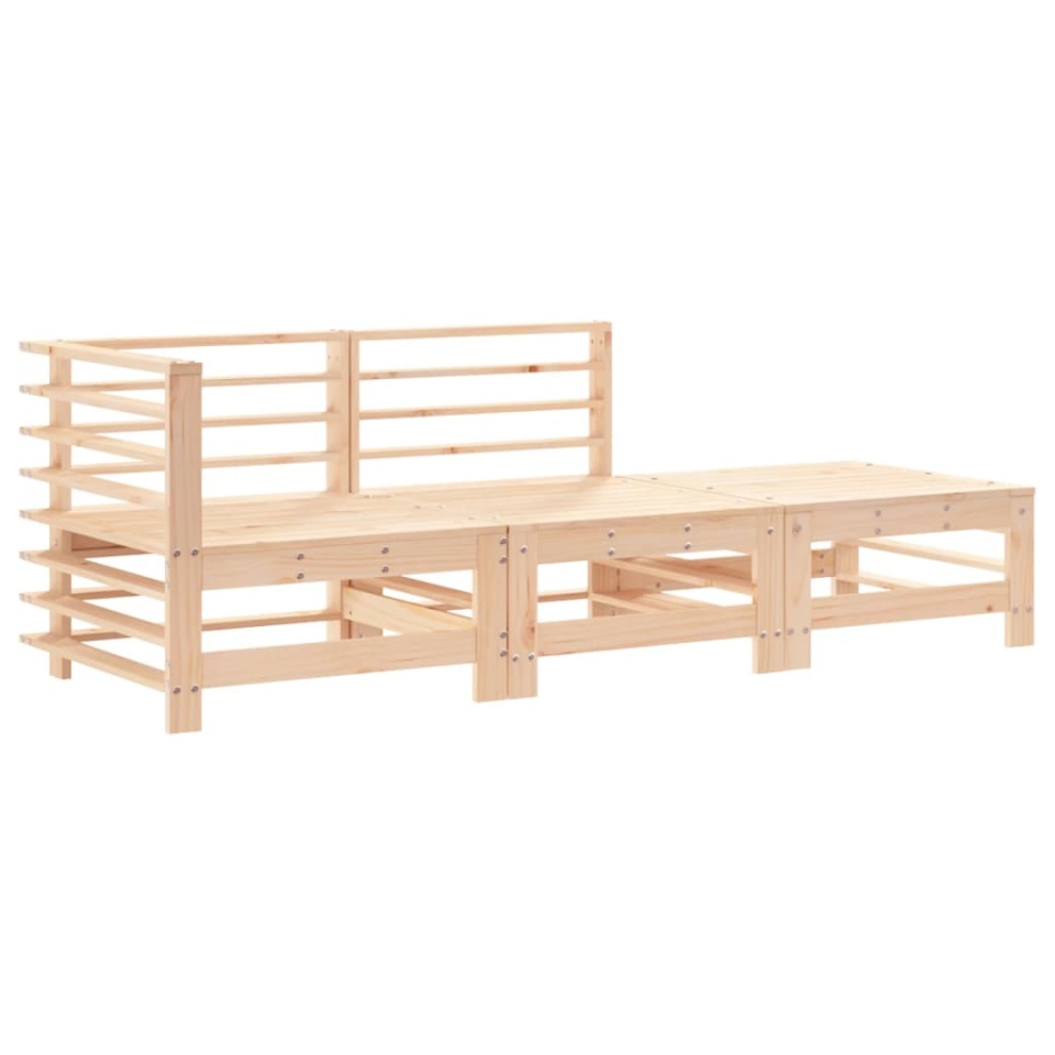 Set mobilier de grădină cu perne, 3 piese, lemn masiv - 2 | YEO