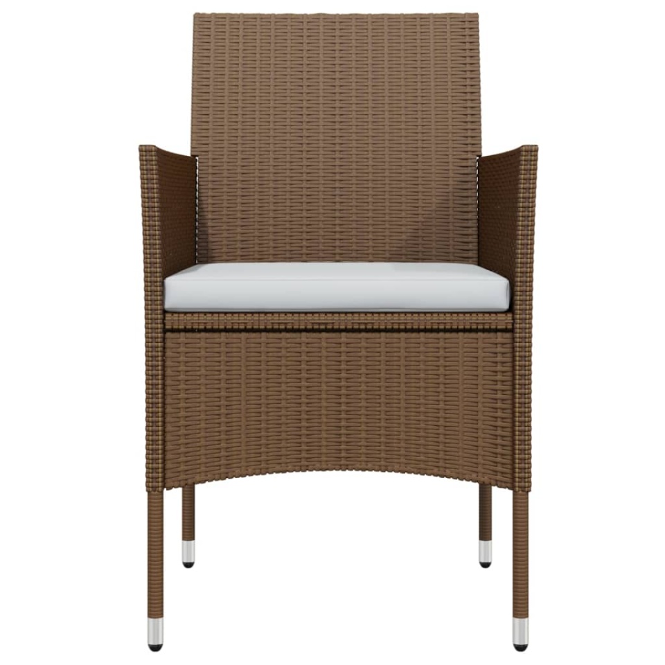 Set mobilier de grădină, cu perne, 3 piese, maro și negru - 3 | YEO