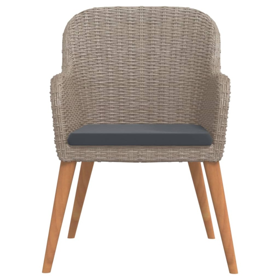 Set mobilier de grădină cu perne, 3 piese, maro - 3 | YEO