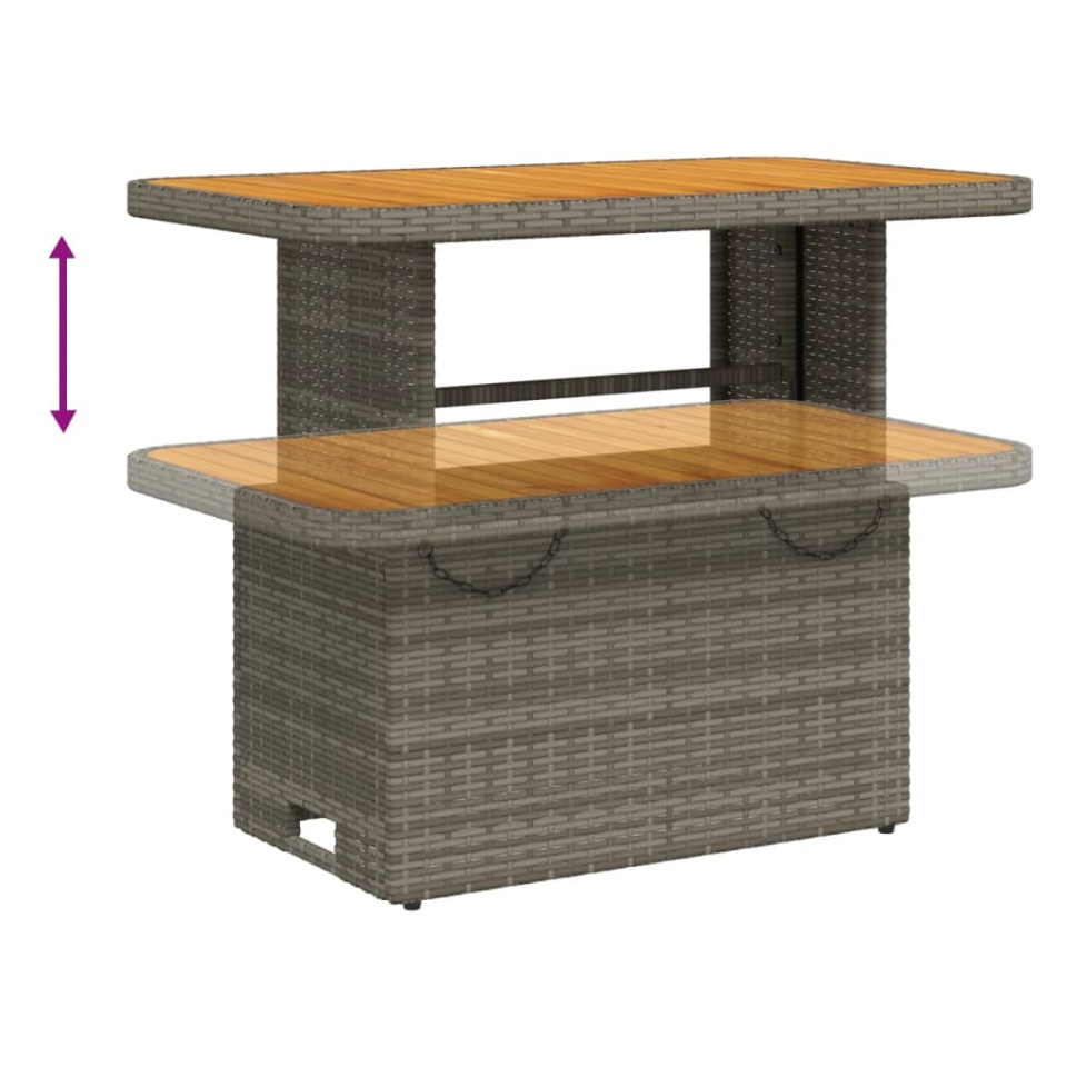 Set mobilier de grădină cu perne, 4 piese, gri, poliratan - 3 | YEO