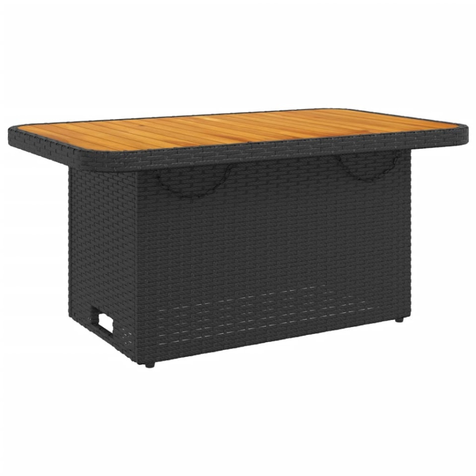 Set mobilier de grădină cu perne, 4 piese, negru, poliratan - 2 | YEO