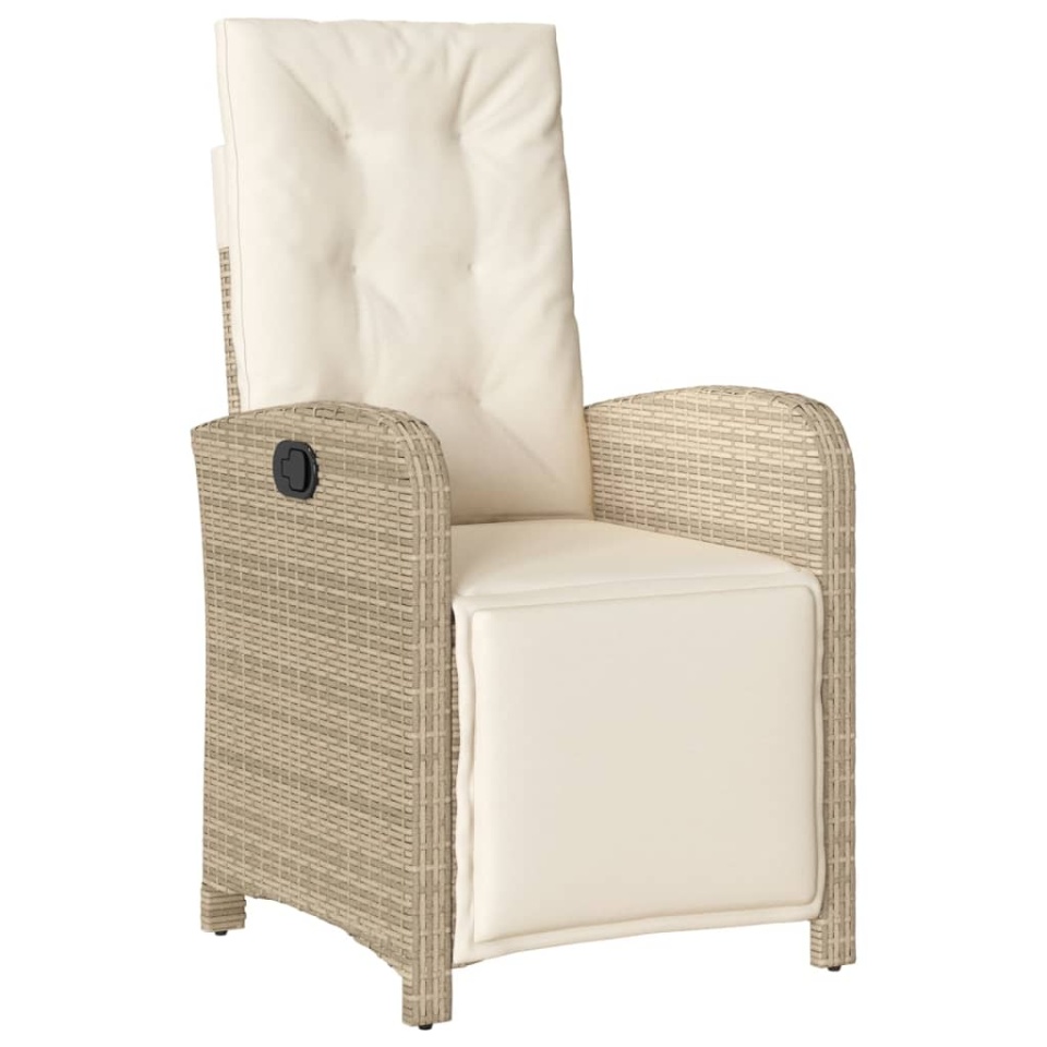 Set mobilier de grădină cu perne, 5 piese, bej, poliratan - 2 | YEO