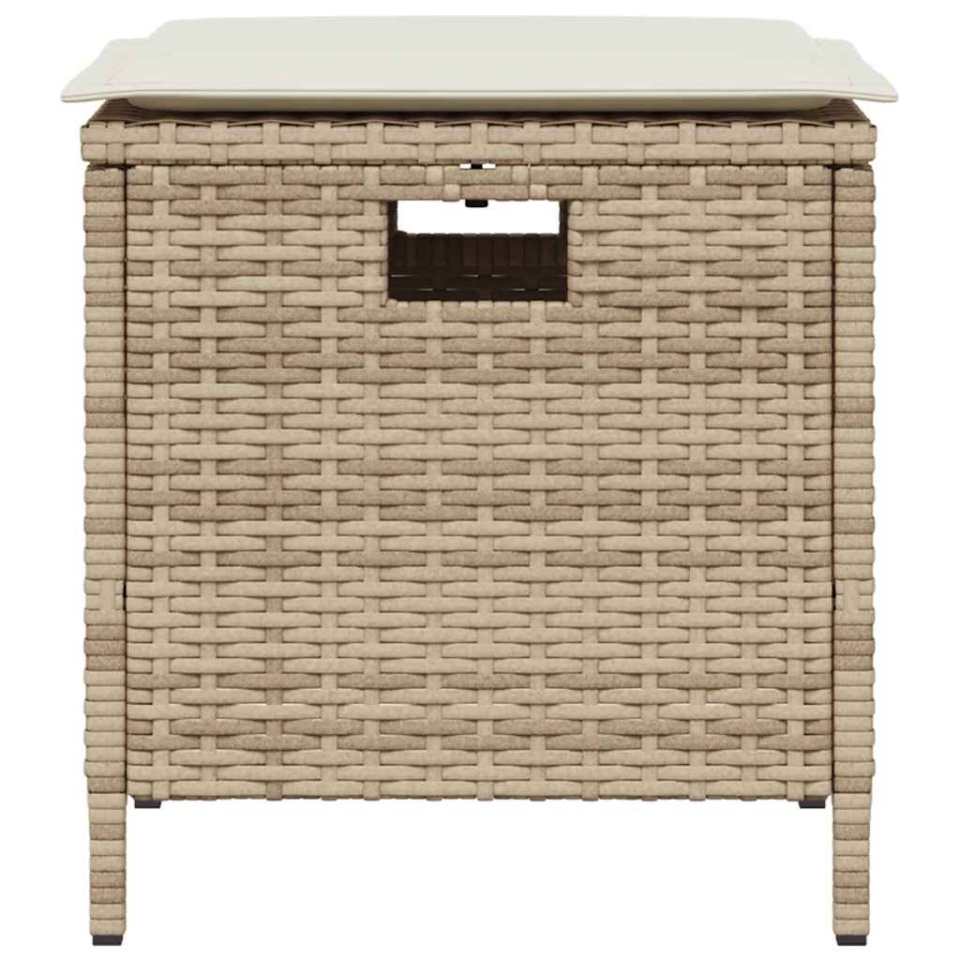 Set mobilier de grădină cu perne, 5 piese, bej, poliratan - 2 | YEO