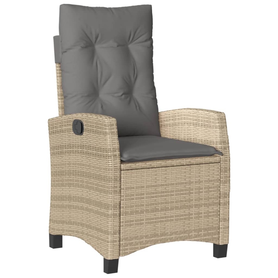 Set mobilier de grădină cu perne, 5 piese, bej, poliratan - 2 | YEO