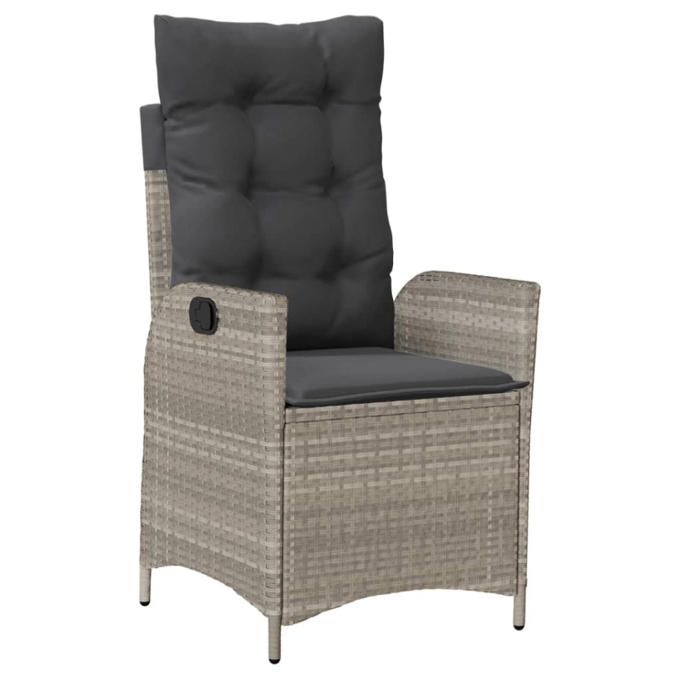 Set mobilier de grădină cu perne, 5 piese gri deschis poliratan - 2 | YEO