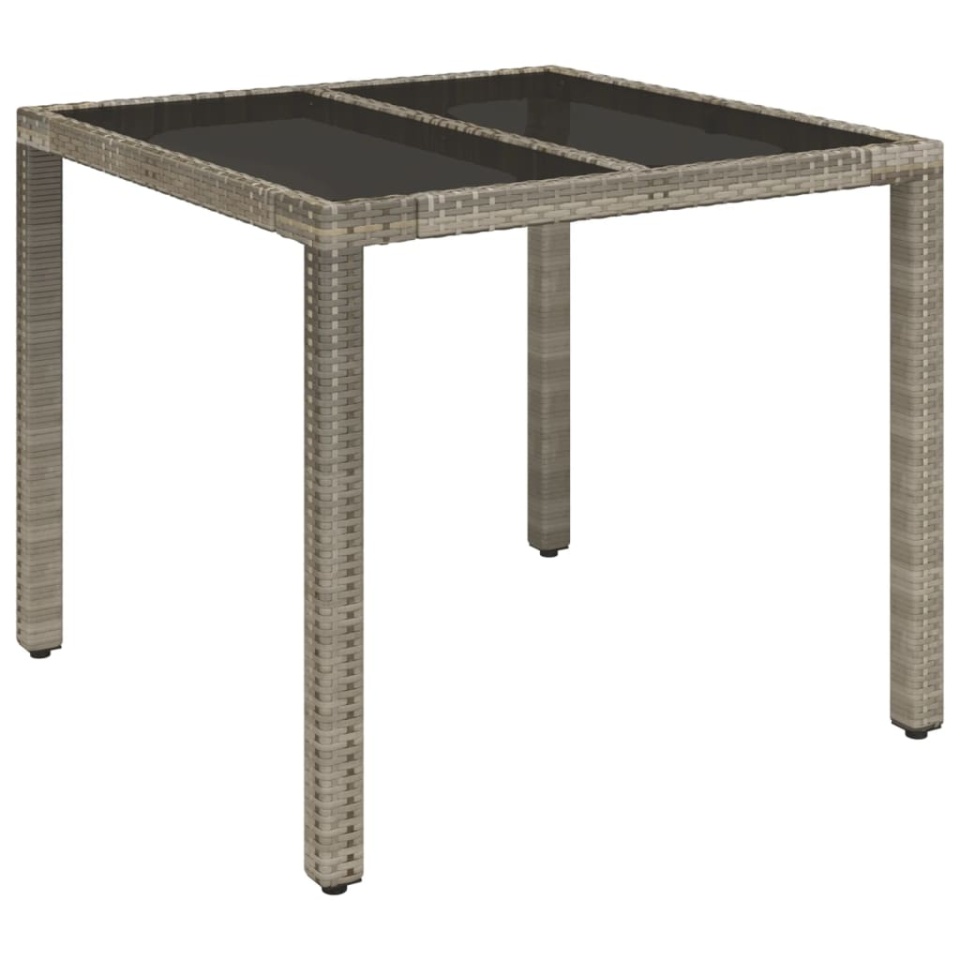 Set mobilier de grădină cu perne, 5 piese, gri, poliratan - 3 | YEO