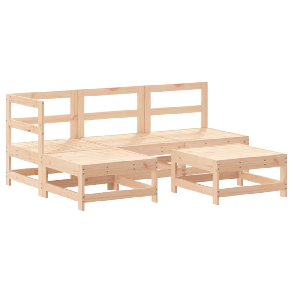 Set mobilier de grădină cu perne, 5 piese, lemn masiv - 2 | YEO