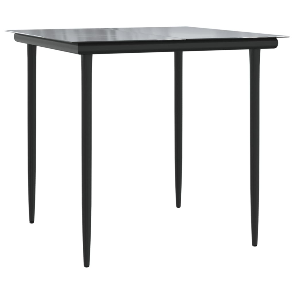 Set mobilier de grădină cu perne, 5 piese, negru, poliratan - 2 | YEO