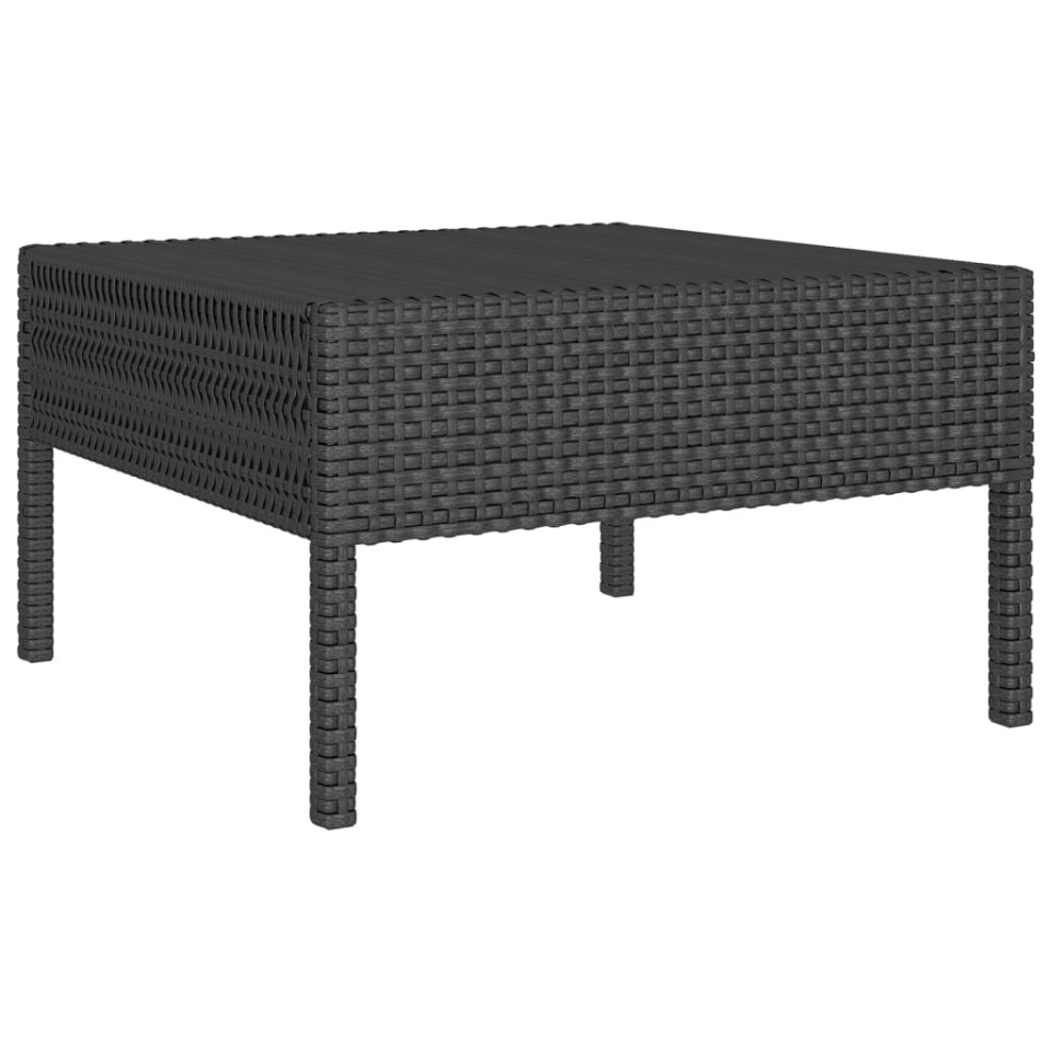 Set mobilier de grădină cu perne, 5 piese, negru, poliratan - 2 | YEO