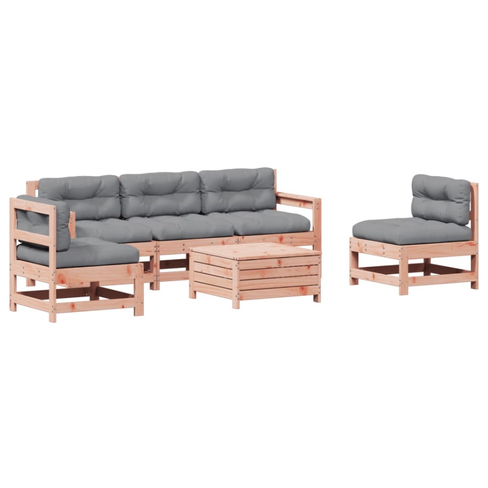 Set mobilier de grădină cu perne, 6 piese, lemn masiv Douglas - 1 | YEO