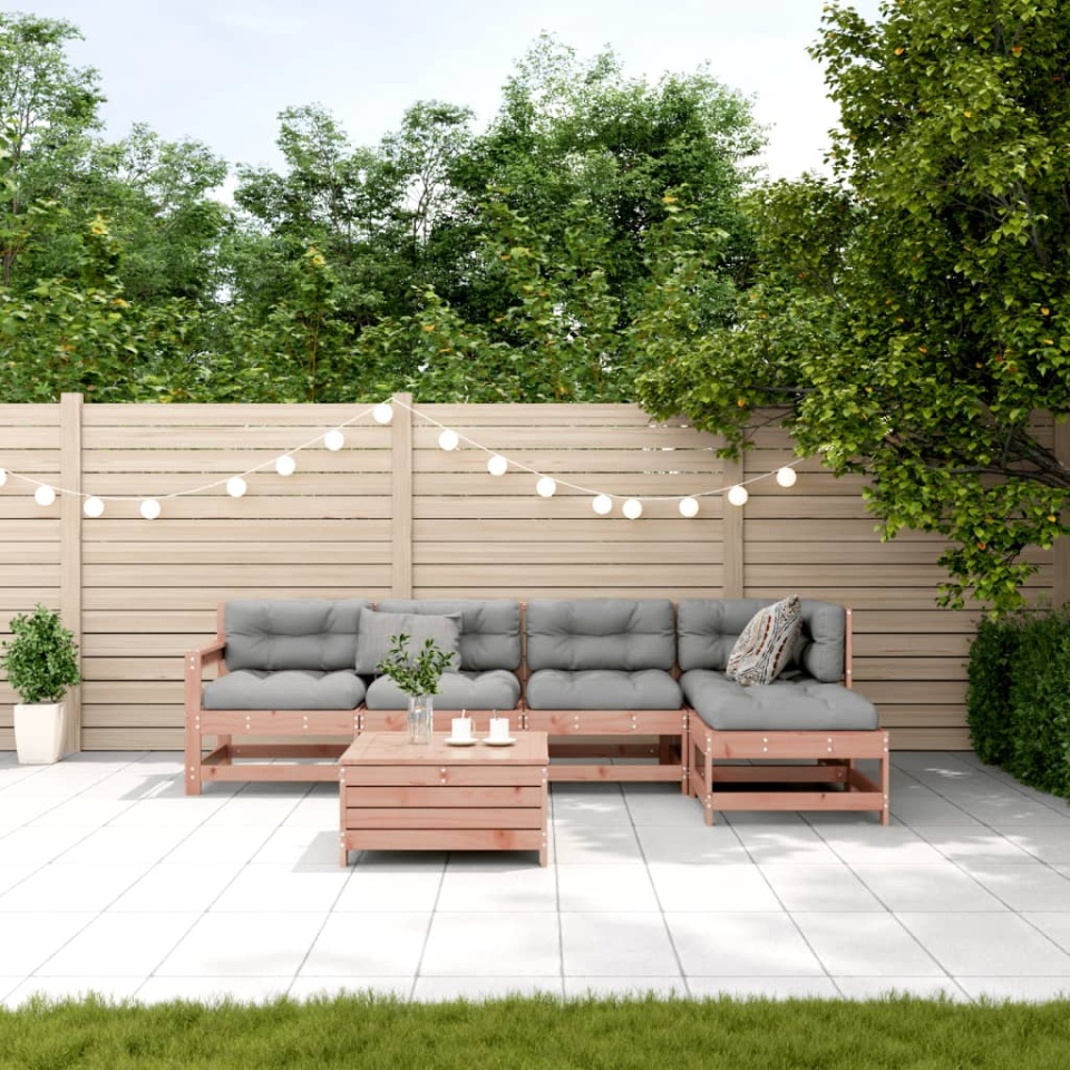 Set mobilier de grădină cu perne, 6 piese, lemn masiv Douglas - 2 | YEO