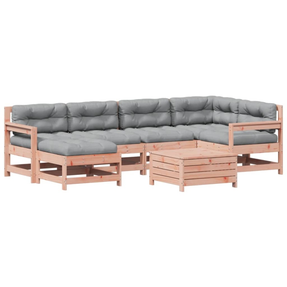 Set mobilier de grădină cu perne, 7 piese, lemn masiv douglas - 1 | YEO