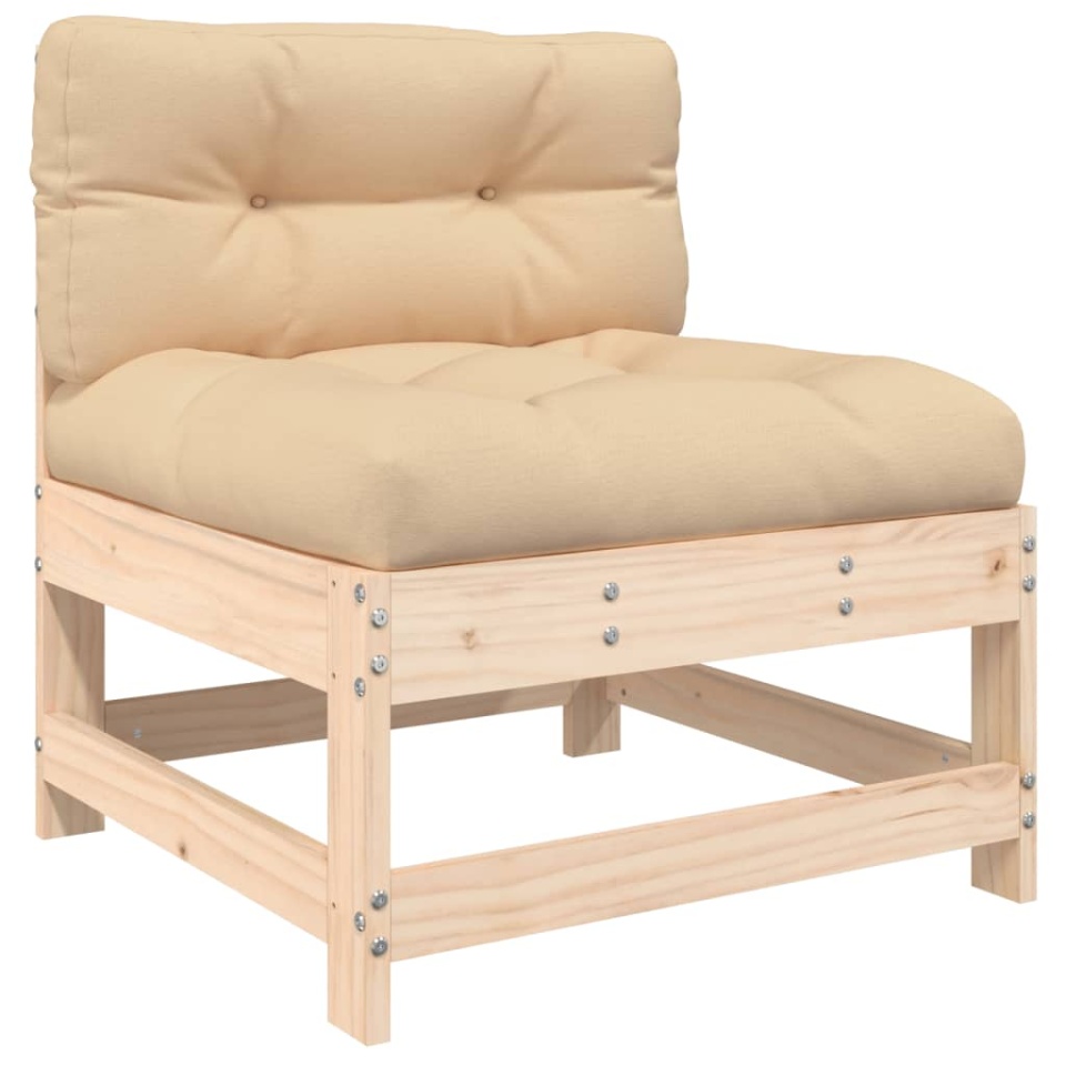 Set mobilier de grădină cu perne, 7 piese, lemn masiv - 3 | YEO