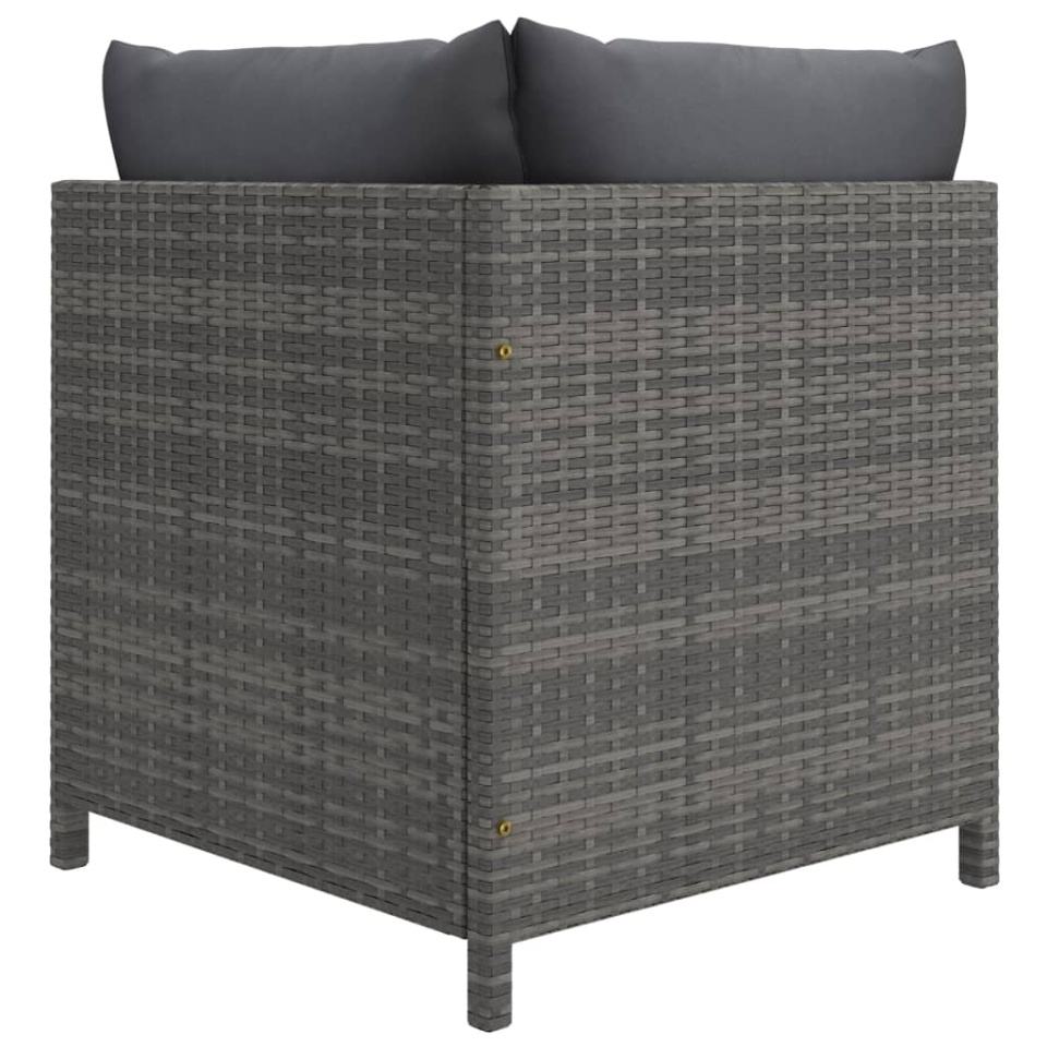 Set mobilier de grădină cu perne, 8 piese, gri, poliratan - 3 | YEO