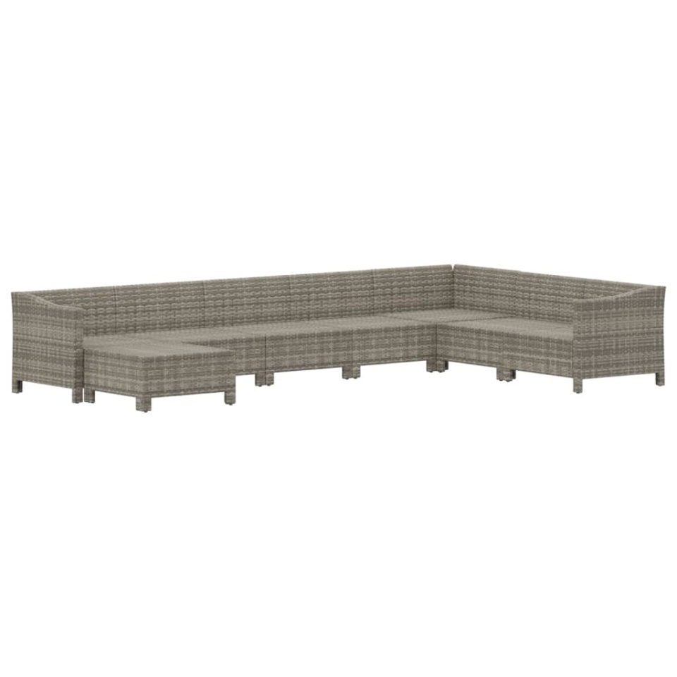 Set mobilier de grădină cu perne, 8 piese, gri, poliratan - 3 | YEO