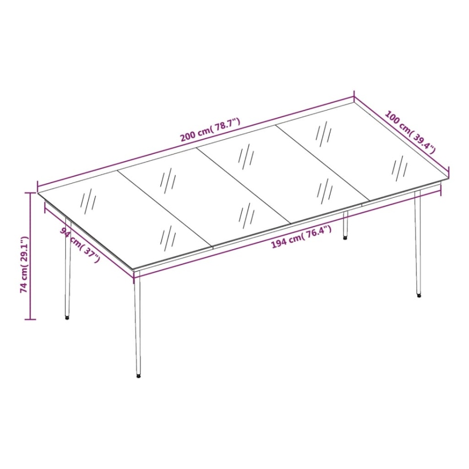 Set mobilier de grădină cu perne, 9 piese, negru - 4 | YEO