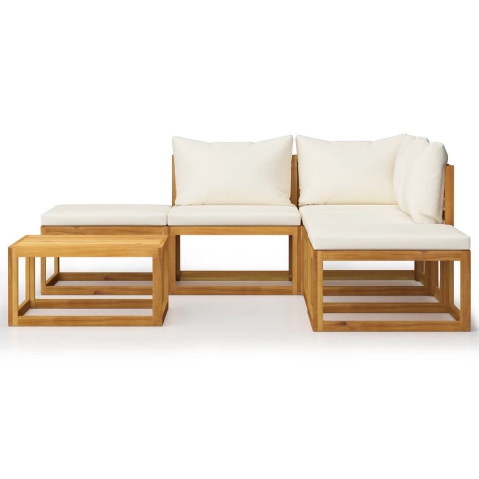 Set mobilier grădină cu perne, 6 piese, lemn masiv acacia - 1 | YEO