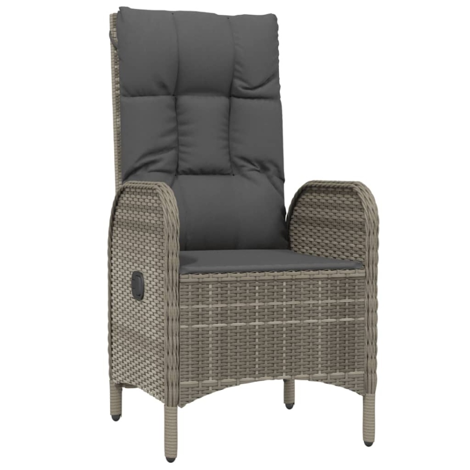 Set mobilier grădină cu perne, 9 piese, gri, poliratan - 2 | YEO