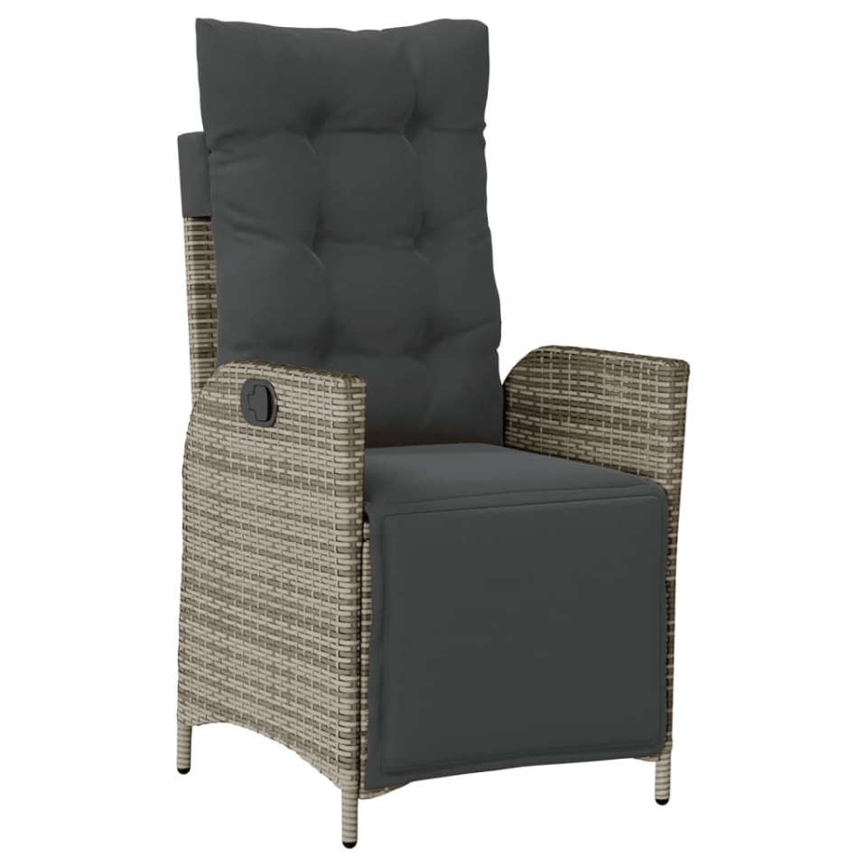 Set mobilier grădină cu perne, 9 piese, gri, poliratan - 2 | YEO