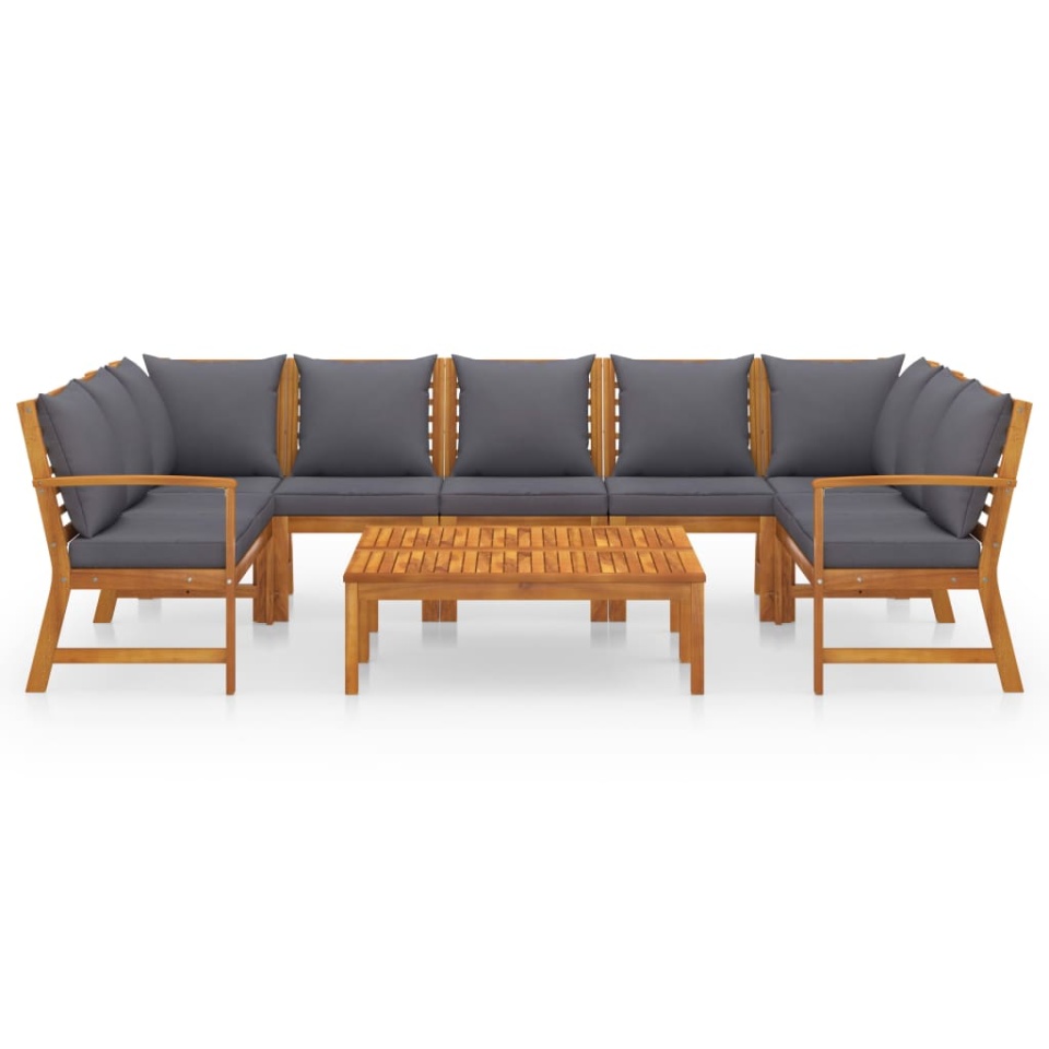 Set mobilier grădină cu perne, 9 piese, lemn masiv de acacia - 2 | YEO