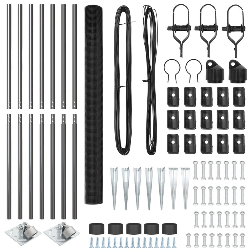 Set stâlpi gard metalici Set 2 Gri Metal, Plastic 10 x 1.5 m - 3 | YEO