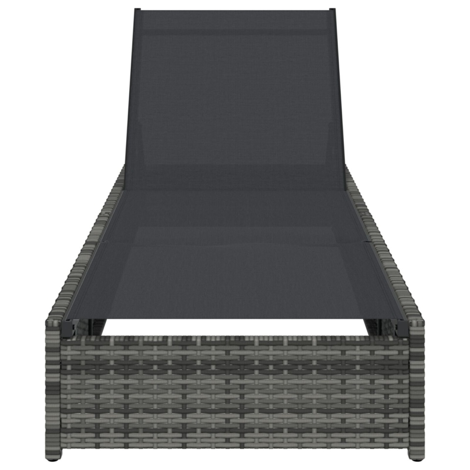 Șezlong Gri 60x200x27 cm Poliratan - 3 | YEO