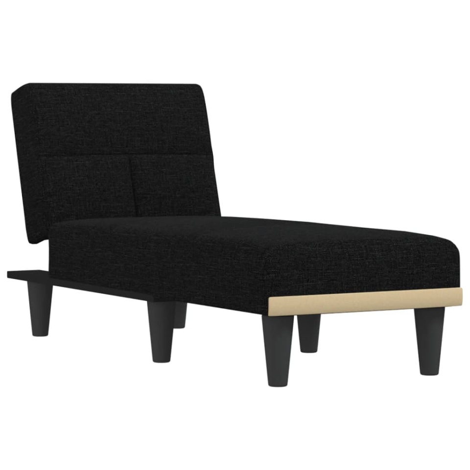 Șezlong, negru, material textil - 1 | YEO