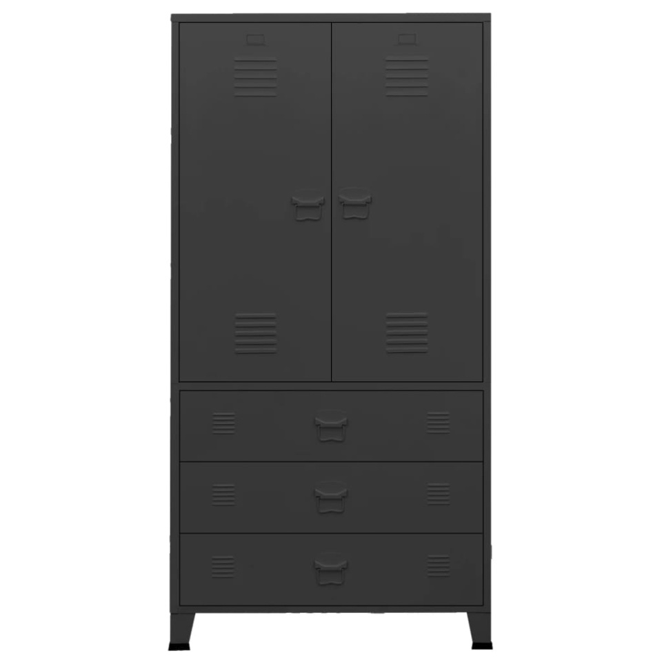 Șifonier industrial, negru, 90x50x180 cm, metal - 2 | YEO