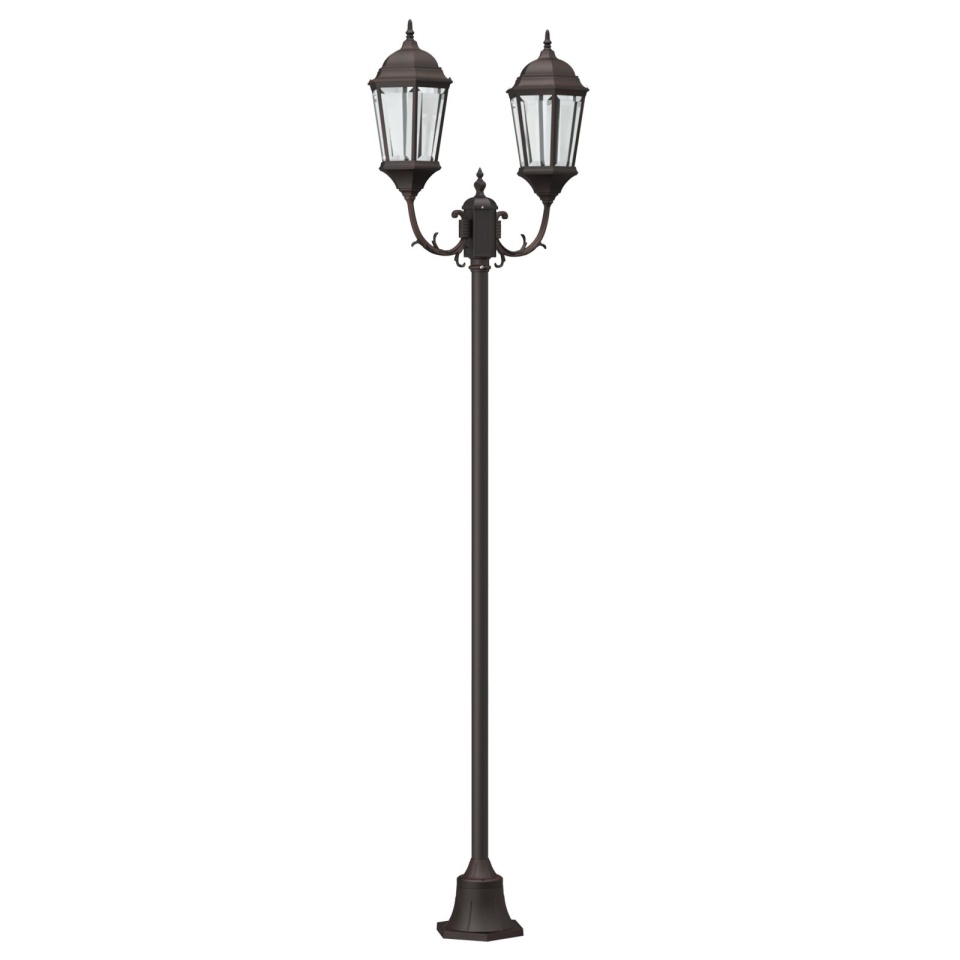 Stâlp de iluminat pentru grădină cu 2 lampi E27 bronz 220 cm aluminiu - 1 | YEO