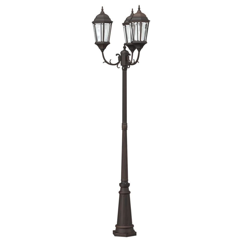 Stâlp de lumină pentru grădină cu 3 lămpi E27 Bronz 235 cm Aluminiu - 3 | YEO
