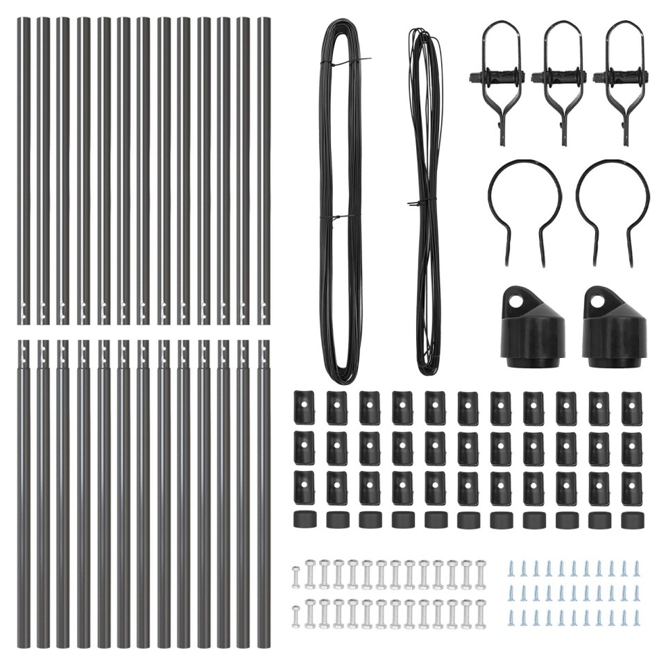 Stâlpi de gard 13 buc Gri Ø32 mm 210 cm Oțel galvanizat - 2 | YEO