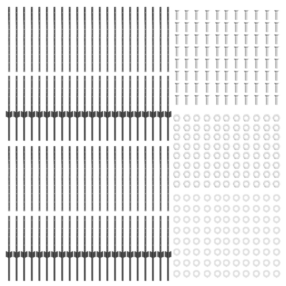 Stâlpi de gard 88 pcs U-Channel Gri 140 cm Oțel - 3 | YEO