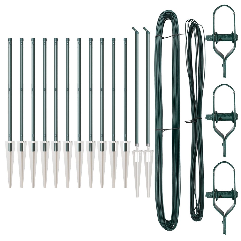 Stâlpi de gard cu vârf 13 buc Ø32 mm 60 cm Oțel galvanizat - 1 | YEO