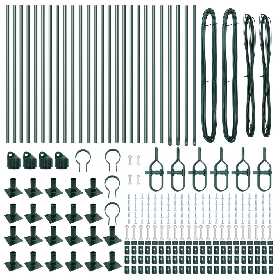 Stâlpi de Gard Set de 26 Verde Oțel Vopsit Electrostatic - 3 | YEO