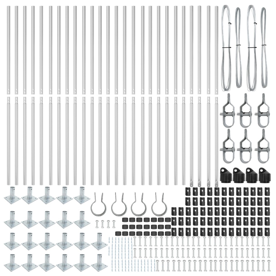 Stâlpi de împrejmuire Set de 52 Oțel galvanizat 3.2 x 3.2 x 68.5 cm - 3 | YEO