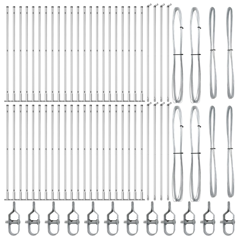 Stâlpi Set de 104 Oțel galvanizat 3.2 x 3.2 x 88.5 cm Durabil - 1 | YEO