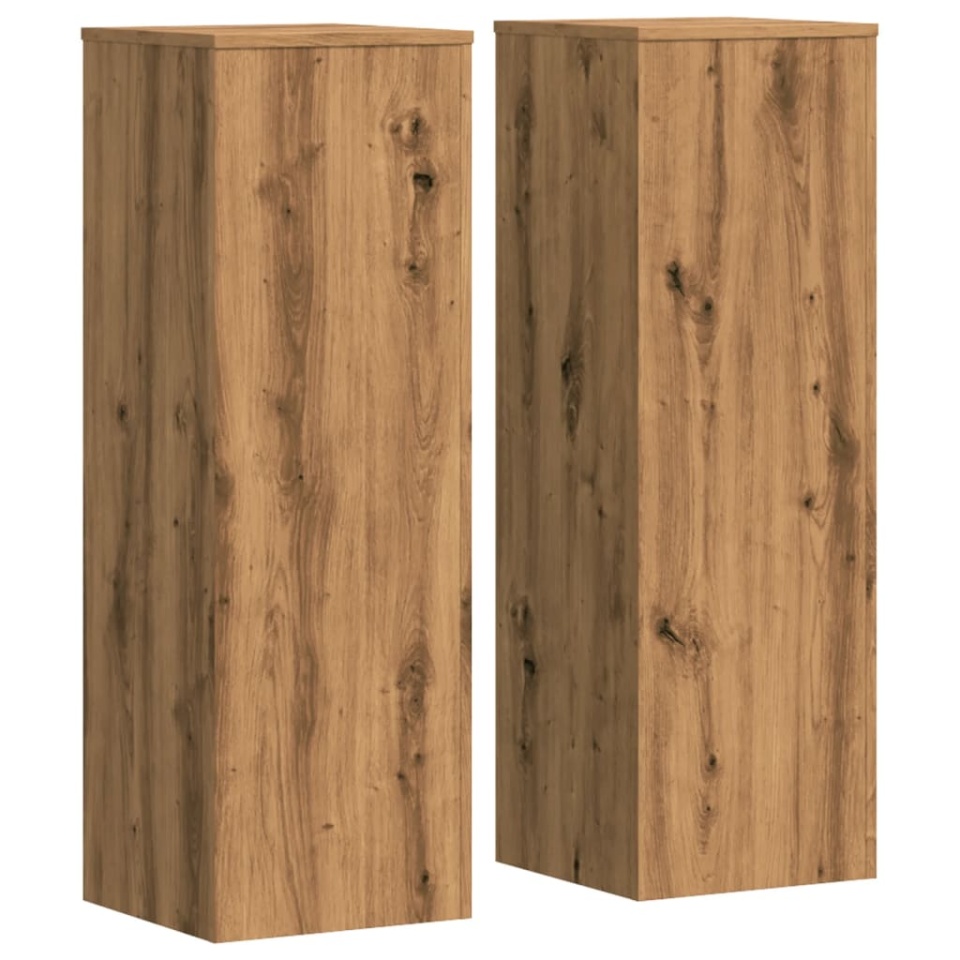 Suporturi plante, 2 buc., stejar artizanal, 33x33x100 cm, lemn - 1 | YEO