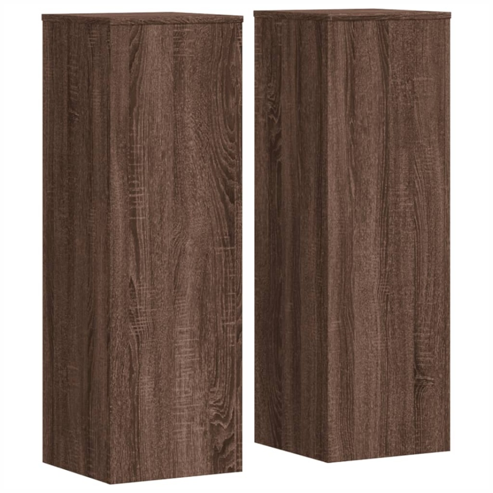 Suporturi plante 2 buc. stejar maro 33x33x100 cm lemn prelucrat - 1 | YEO