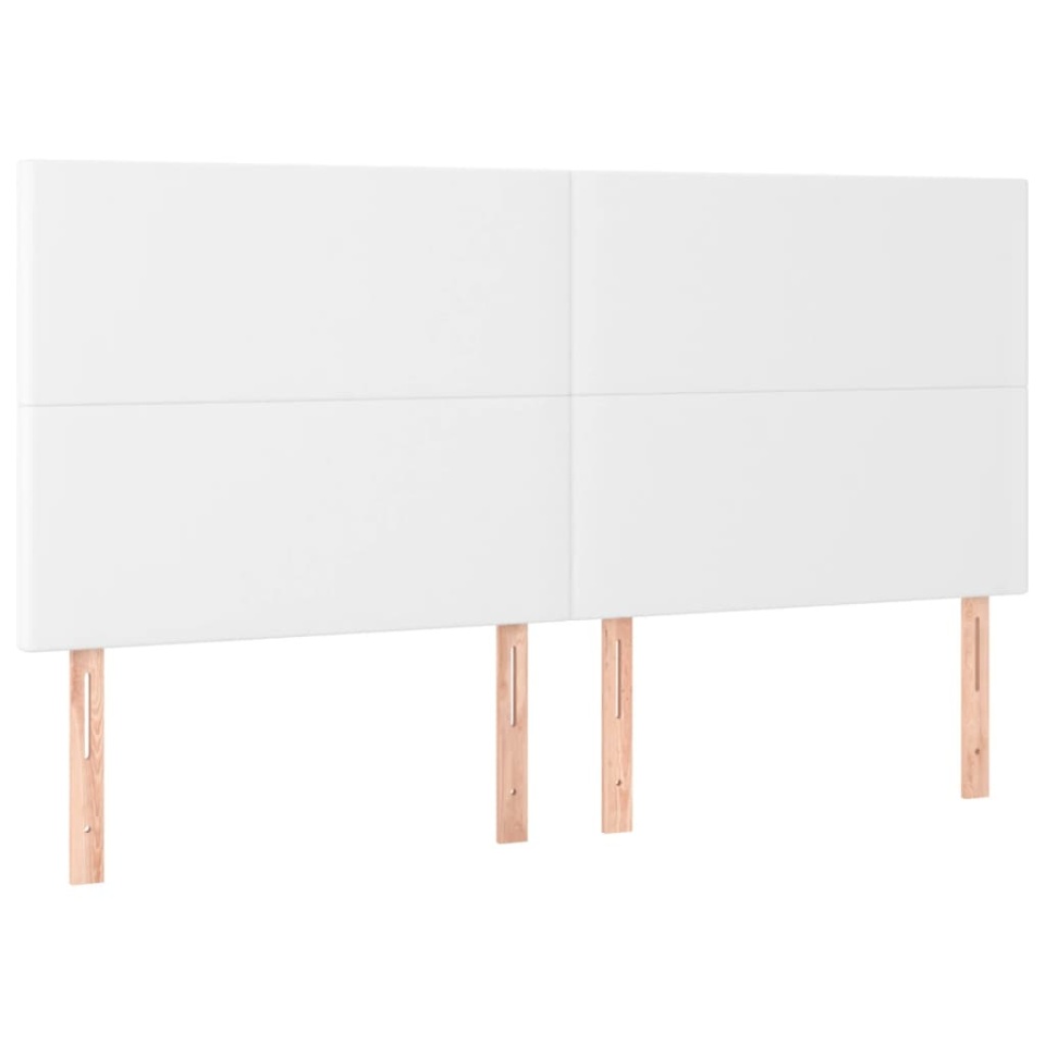 Tăblii de pat, 4 buc, alb, 90x5x78/88 cm, piele ecologică - 1 | YEO