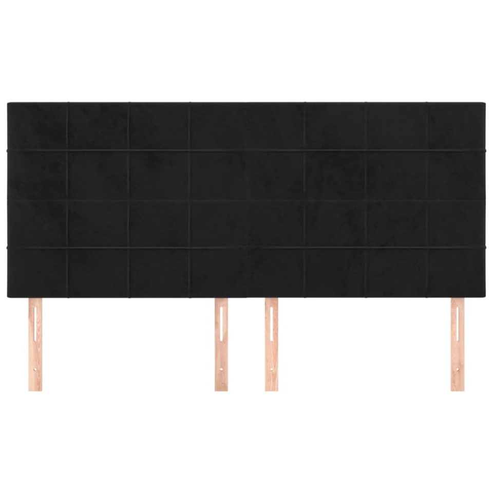 Tăblii de pat, 4 buc, negru, 80x5x78/88 cm, catifea - 2 | YEO