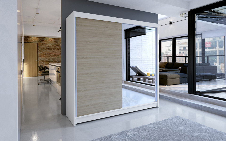 TALIN I Garderoba WHITE/SONOM OAK