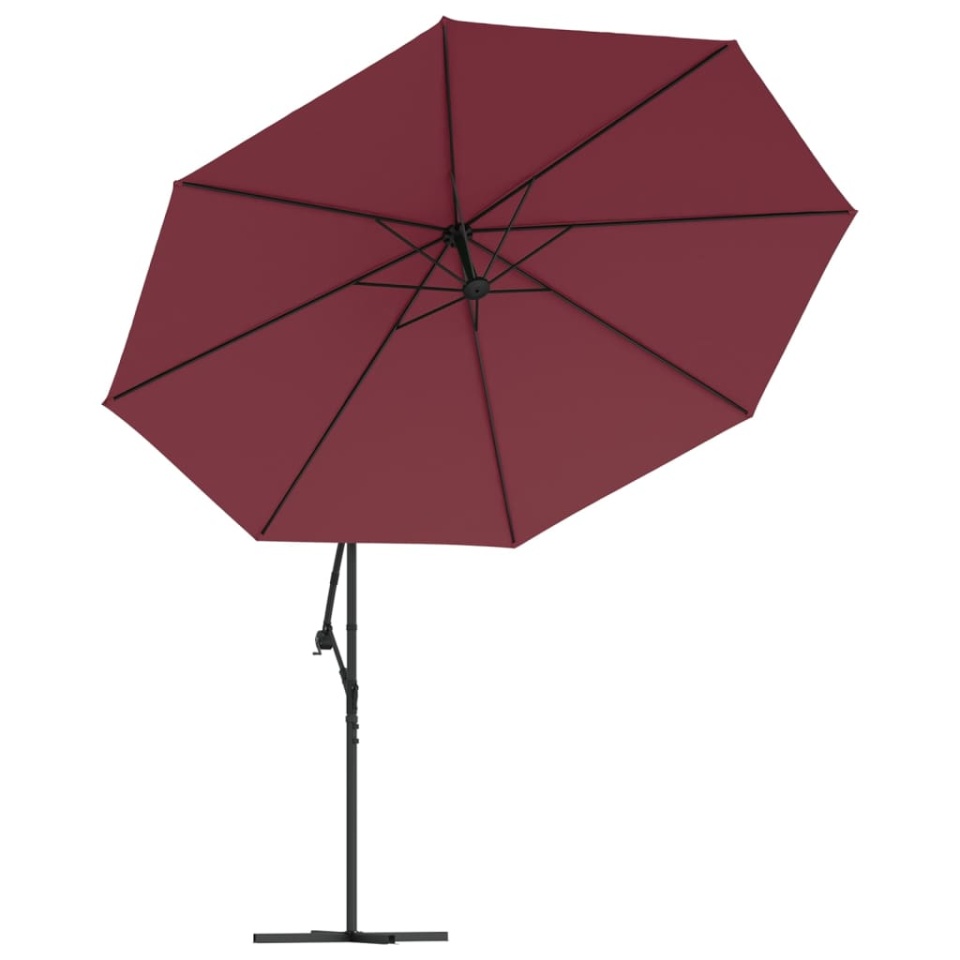 Umbrelă consolă de grădină cu stâlp din aluminiu, bordo, 350 cm - 3 | YEO