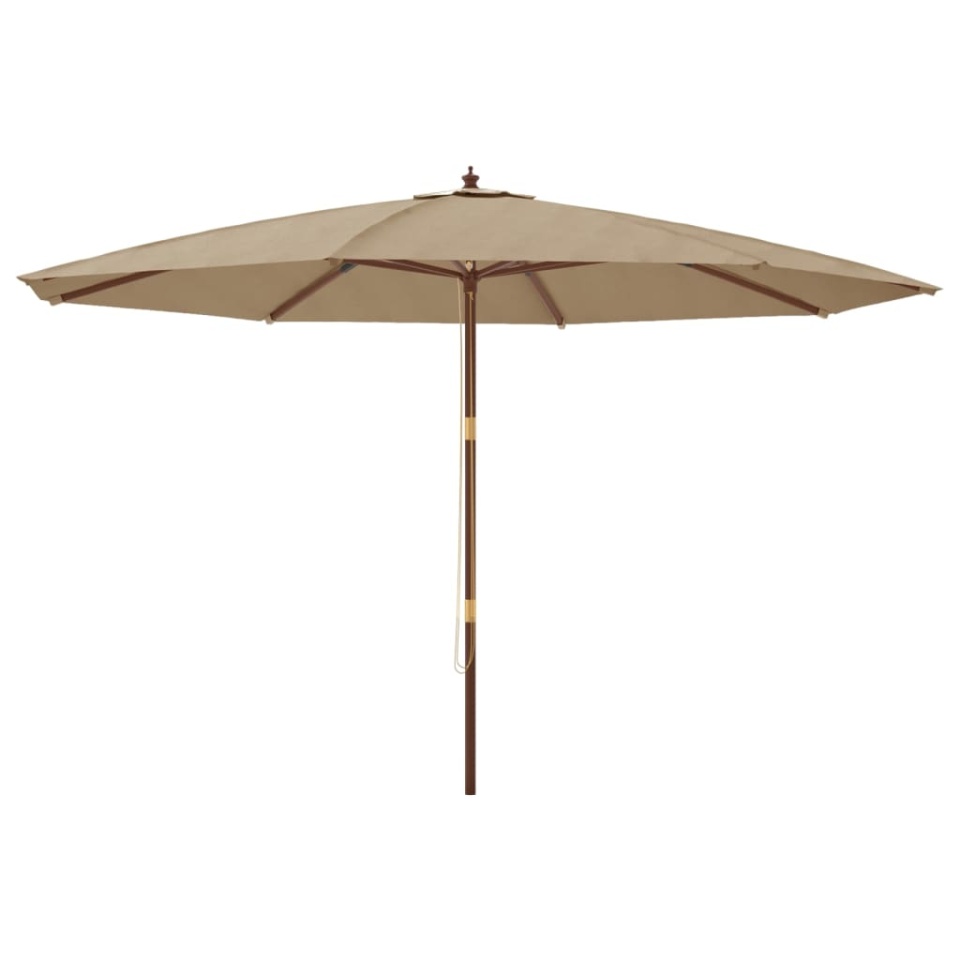Umbrelă de soare de grădină stâlp din lemn gri taupe 400x273 cm - 1 | YEO