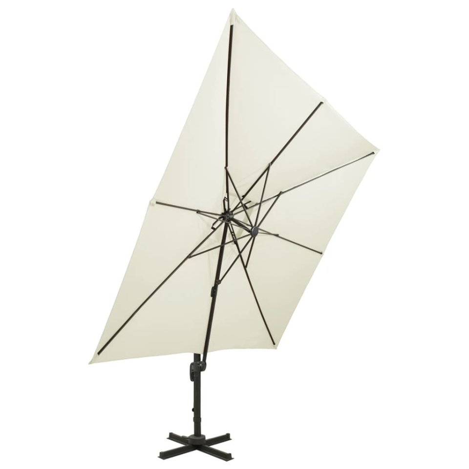 Umbrelă în consolă cu înveliș dublu, nisipiu, 300x300 cm - 1 | YEO