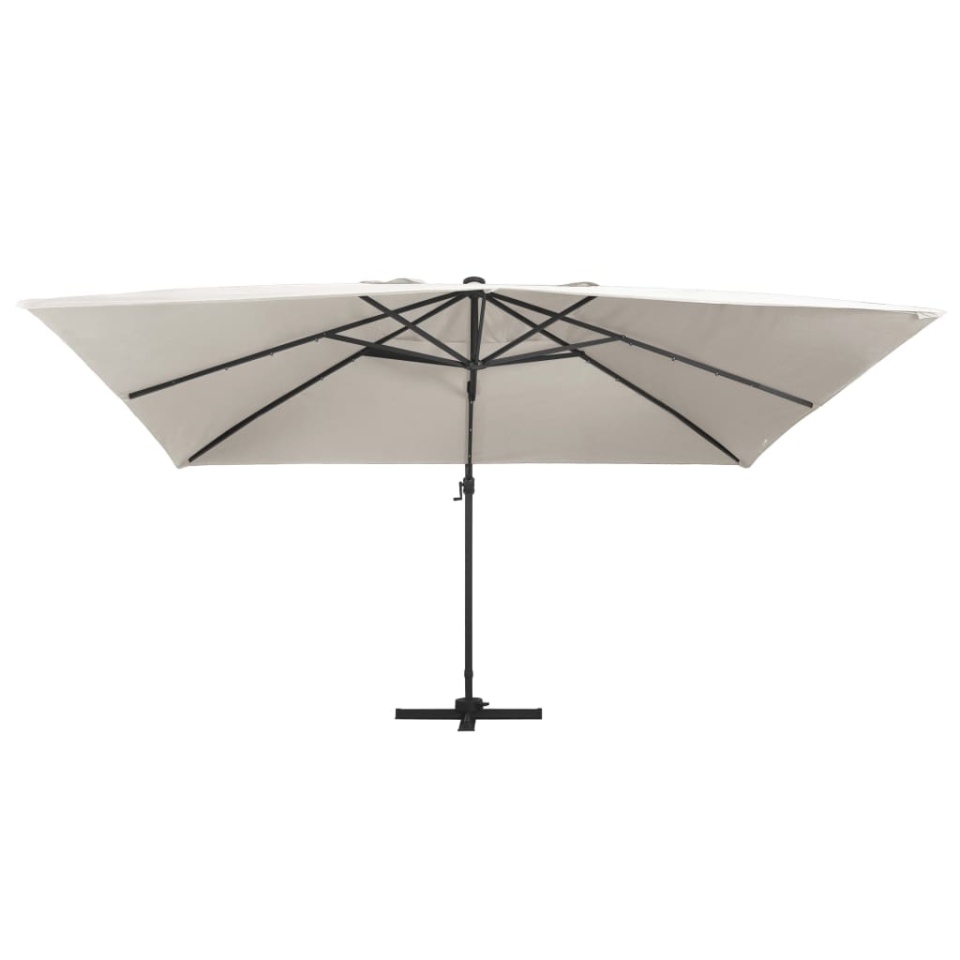 Umbrelă în consolă cu LED, stâlp din aluminiu nisipiu 400x300cm - 1 | YEO