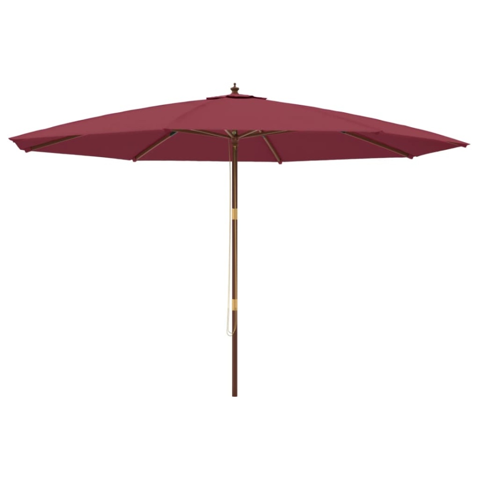 Umbrelă soare de grădină stâlp din lemn, roșu bordo, 400x273 cm - 1 | YEO