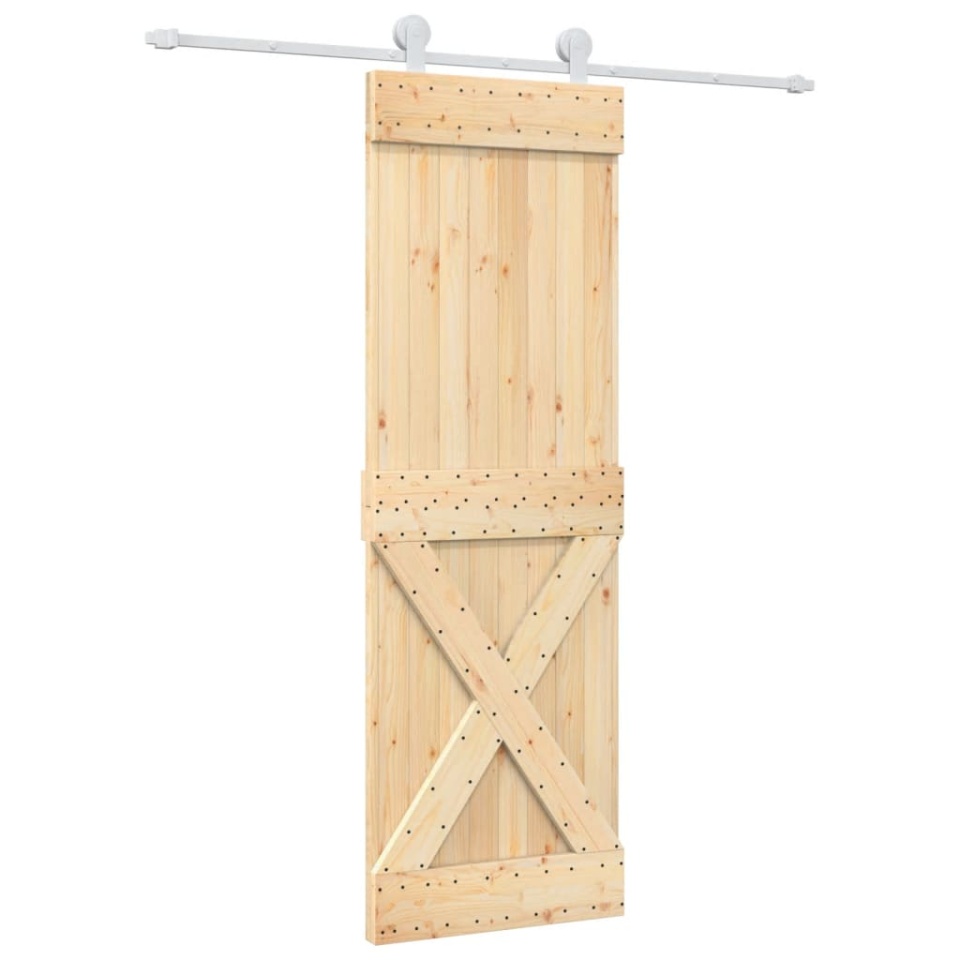 Ușă glisantă cu set de feronerie 70x210 cm, lemn masiv de pin - 1 | YEO