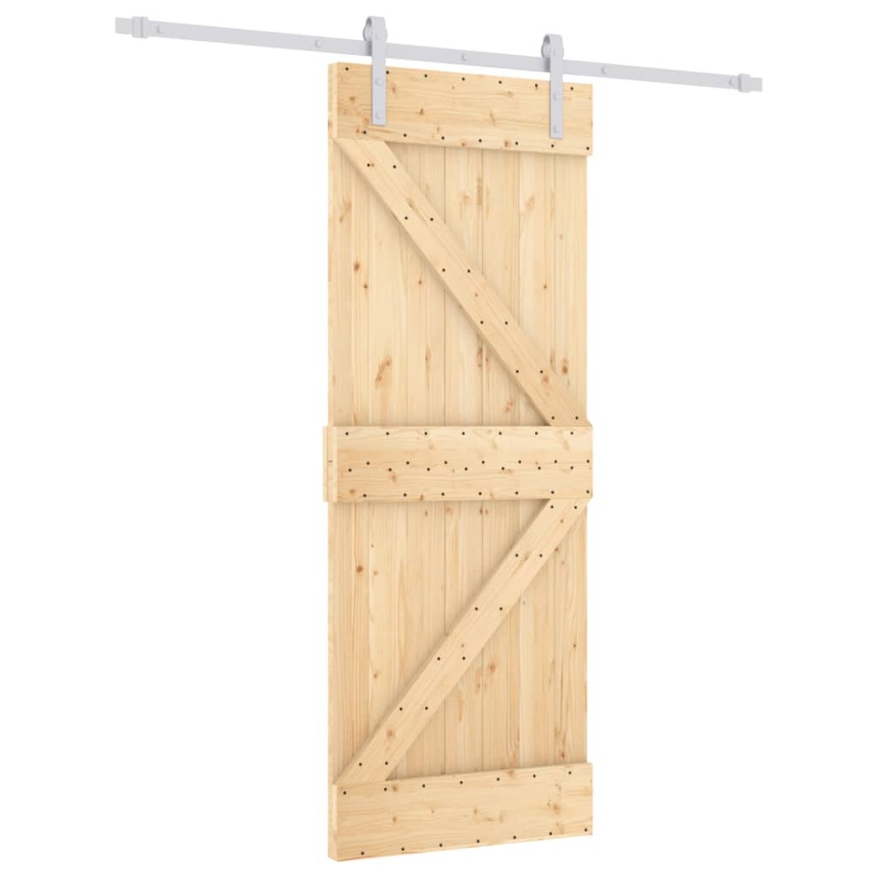 Ușă glisantă cu set de feronerie 80x210 cm, lemn masiv de pin - 1 | YEO