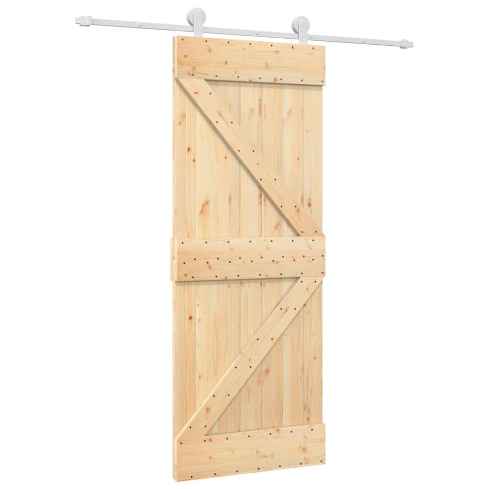 Ușă glisantă cu set de feronerie 80x210 cm, lemn masiv de pin - 1 | YEO